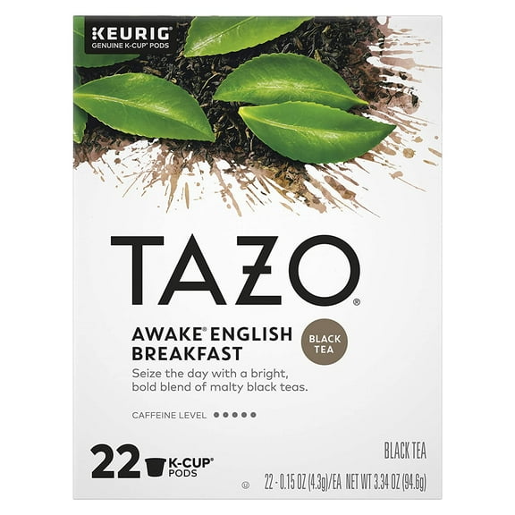 Tazo K-Cup Pods For a Bold Traditional Breakfast-Style Tea Black Tea Caffeinated Tea Morning Drink 22 CT
