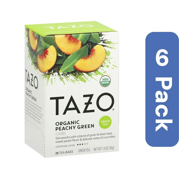 Tazo Organic Peach Green Tea Bags 20 bags (Pack Of 6)
