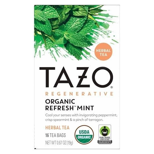 Tazo Organic Refresh Mint Herbal Tea Bags - 16 Tea Bags Pack of 3
