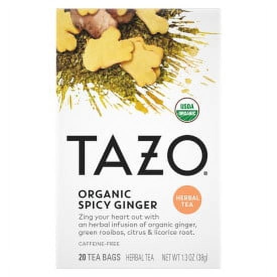 Tazo Organic Spicy Ginger Caffeine-Free Herbal Tea, 20 Ct