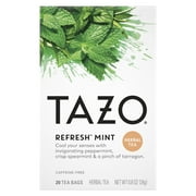 Tazo Refresh Mint Herbal Tea, Tea Bags, 20 Ct