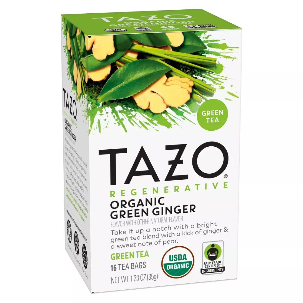 Tazo Tea Bag Organic Green Ginger 16 CT