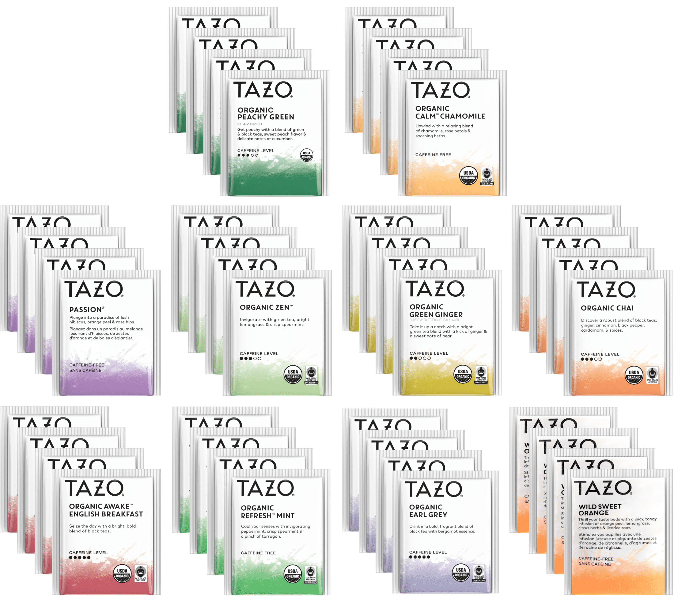 ティート　teat セット Tazo Tea Bags Sampler Variety Gift Box, 10 Different Flavors, 40