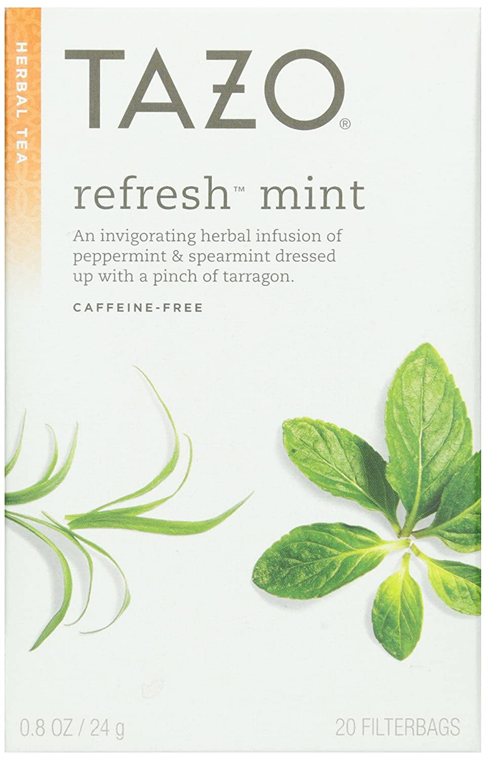 TAZO Tea, Refresh Mint Herbal Tea Bags, 20 ct, Peppermint and Spearmint ...
