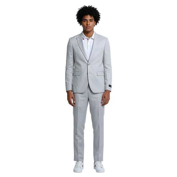 Tazzio Skinny Fit Linen 2 Piece Suit Set