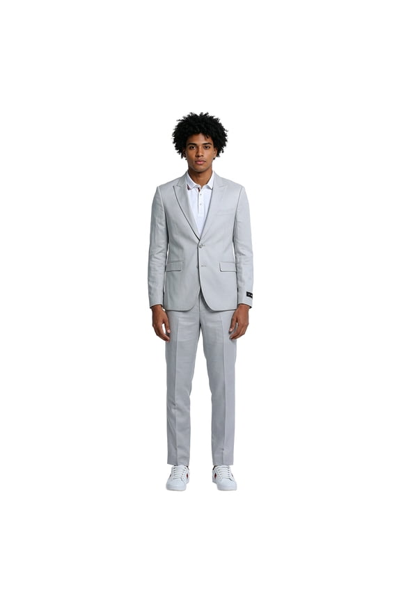 Skinny Fit Linen 2 Piece Suit Set
