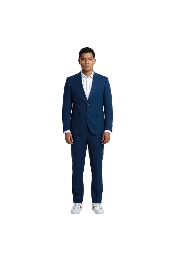 Skinny Fit Linen 2 Piece Suit Set