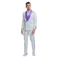 thumbnail image 1 of Tazzio Skinny Fit Paisley 2 Piece Suit Set with Satin Shawl Lapel, 1 of 4