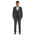 thumbnail image 1 of Tazzio Skinny Fit Peak Lapel 3 Piece Textured Suit Set with Double Breasted Vest, 1 of 4