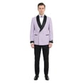 thumbnail image 1 of Tazzio Skinny Fit Satin Shawl Collar Double Breasted 2 Piece Tuxedo Suit Set, 1 of 4