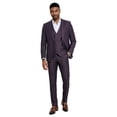 thumbnail image 1 of Tazzio Skinny Fit Sharkskin 3 Piece Suit Set with Wide Peak Lapel, 1 of 4