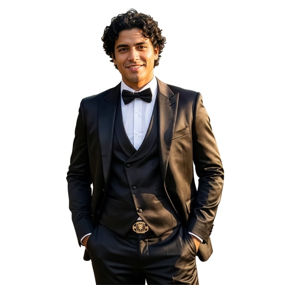 Tazzio Skinny Fit Shiny Satin Textured 3 Piece Suit Set