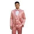 thumbnail image 1 of Tazzio Skinny Fit Shiny Satin Textured 3 Piece Suit Set, 1 of 3
