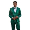 thumbnail image 1 of Tazzio Skinny Fit Shiny Satin Textured 3 Piece Suit Set, 1 of 3
