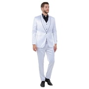 Tazzio Skinny Fit Shiny Satin Tuxedo 3 Piece Suit Set with Bowtie