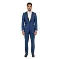 thumbnail image 1 of Tazzio Slim Fit Satin Shawl Lapel 2 Piece Tuxedo Suit Set, 1 of 4