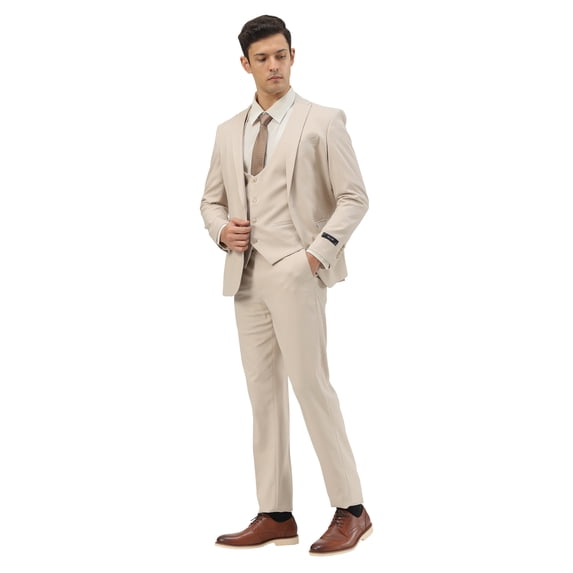 Tazzio Ultra Slim Solid 3 Piece Suit Set, 15 Color Options