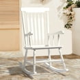 thumbnail image 1 of Tbboys Rocking Chair, Solid Wooden Frame, Outdoor & Indoor Windsor Leisure Rocker Chair for Garden, Patio, Balcony,Porch, Bedroom,Living Room(White,1), 1 of 8