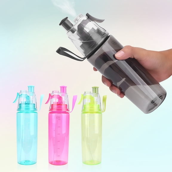 Tbest 600ML Portable Clear Plastic Spray-Head Anti-Leak Water Bottle Sports School Cycling, Spray Water Bottle, Sports Water Bottle