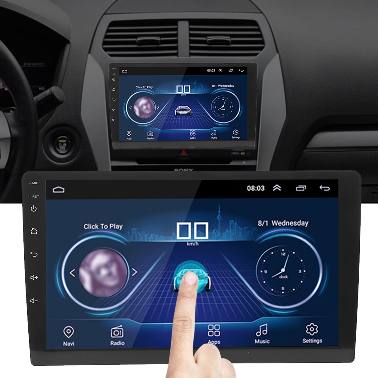 Tbest Car MP5 Player,9 Inch Screen 2 Din MP5 Player Wifi Car Audio
