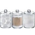 thumbnail image 1 of Tbestmax 10 oz Plastic Cotton Swab Ball Pad Holder, Qtip Jar Clear Makeup Organizer, Bathroom Containers Dispenser 3 Pack, 1 of 7