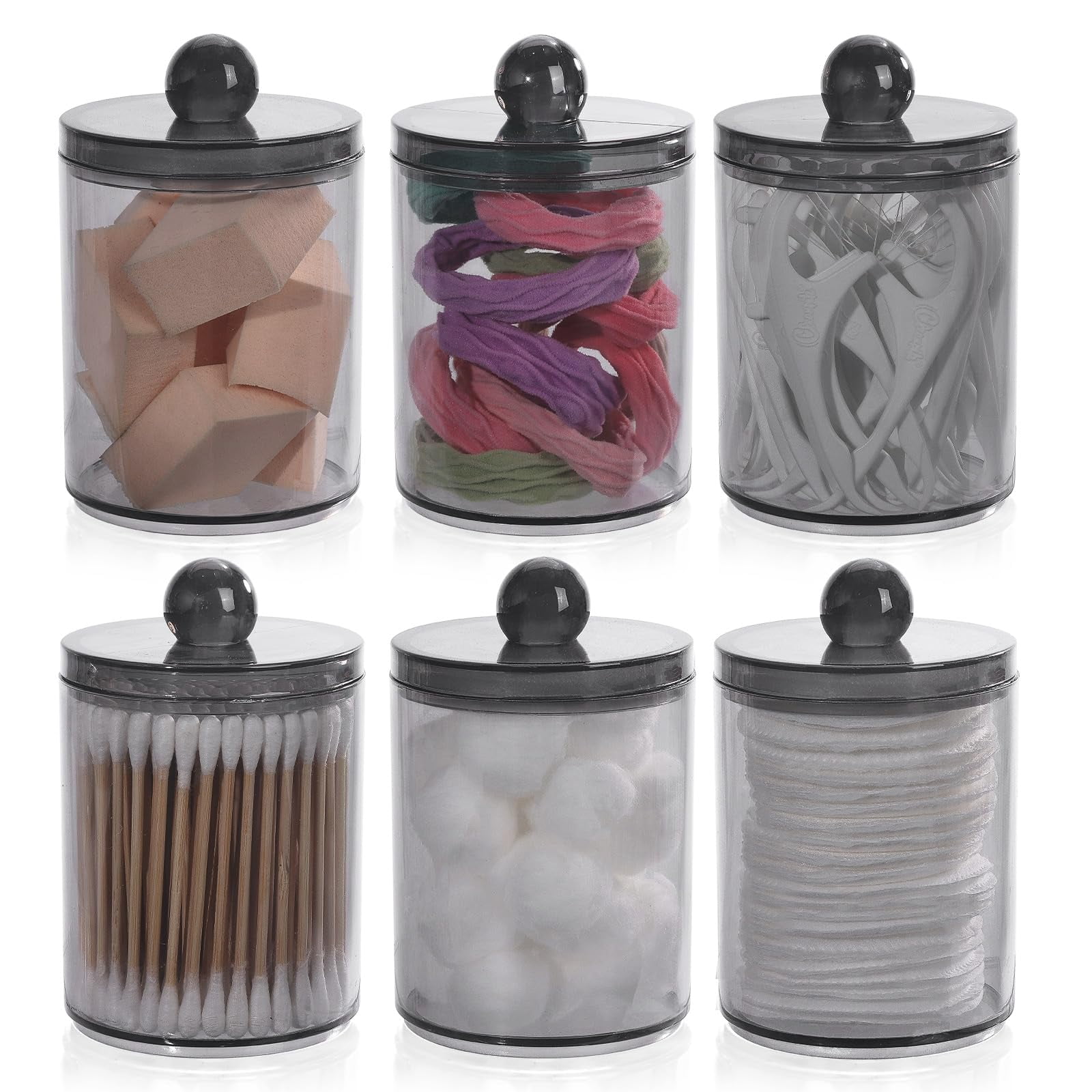 Tbestmax 6 Pack 10oz Qtip Holder Dispenser Plastic Restroom Bathroom ...