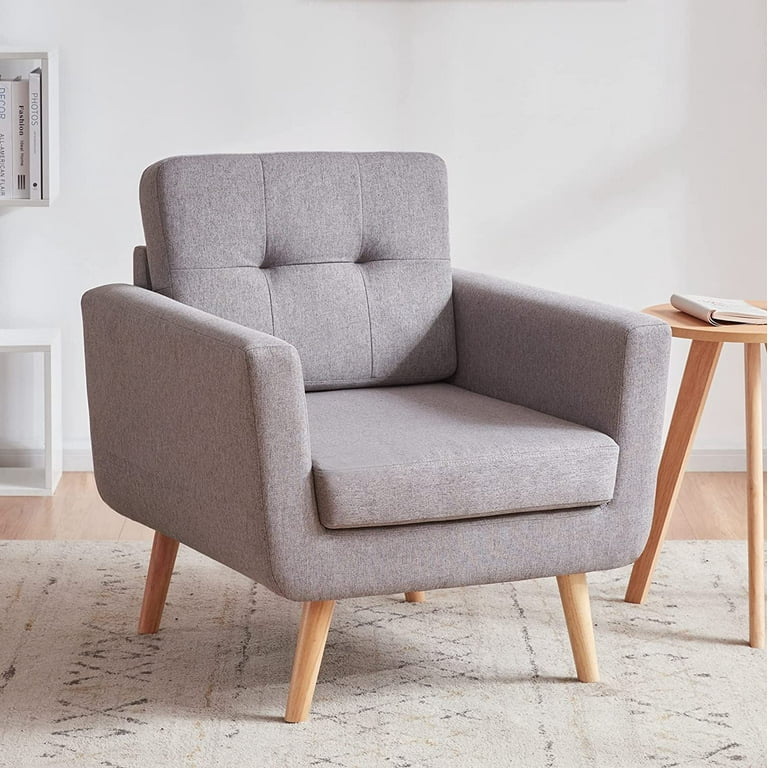 Grey linen outlet accent chair
