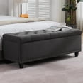 thumbnail image 1 of Tbfit Ottoman with Storage, 50.8" Upholstered Button Tufted End of Bed Bench with Safety Hinge & Rivets, Large Entryway Bench, Foot Rest Stool for Bedroom, Living Room (Beige), 1 of 17