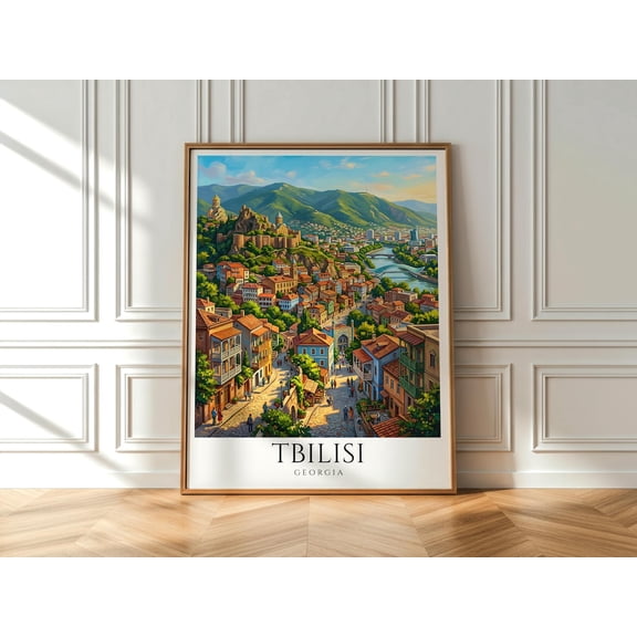 Tbilisi Old Town Print Georgia Travel Wall Art Caucasus City Historic Street Decor European Landscape Artwork, Unframed Paper Print