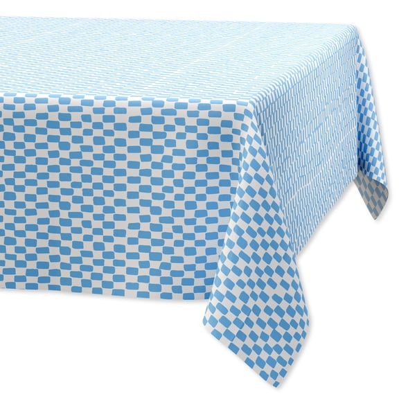 Bright Tides Rectangular Blue and White Gingham Paper Table Cover, 54" x 84", by Way To Celebrate