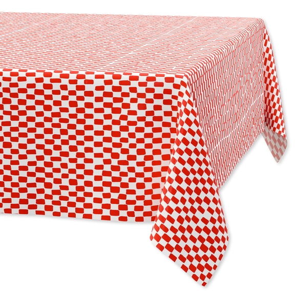Bright Tides Rectangular Red and White Gingham Paper Table Cover, 54" x 84", by Way To Celebrate