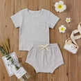 thumbnail image 1 of Tbopshirt 2Pcs Baby Girls Outfit Children's Clothing New Summer StripeT-shirt Short Sleeve ShortsTwo Piece Set Multi-color Style, 1 of 5