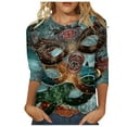 thumbnail image 1 of Tbopshirt 3/4 Sleeve Tops for Women,Mardi Gras Clothing,Women Gifts for Hers Casual Shirts Pullover Loose Tunic Tops Print Blouse,Womens Tops, 1 of 1