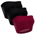 thumbnail image 1 of Tbopshirt 3 Pack Strapless Bras for Women Bandeau Bra No Padding Seamless Wireless Push Up Bra Ruched Front Breathable Mesh Side Comfort Tube Top Basic Bralette Top, 1 of 8