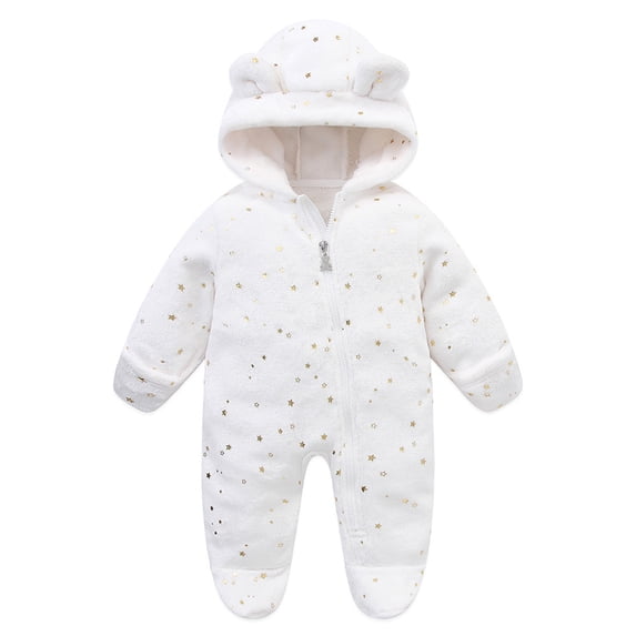 Tbopshirt Baby Girl Clothes,Baby Fleece Hooded Jumpsuit Romper,Toddler Kids Girls Cute Plush Thickening Keep Warm Bear Ear Jumpsuit,Baby Winter Clothes,Baby Girls Bodysuits,Gifts for Baby
