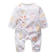 thumbnail image 1 of Tbopshirt Baby Girl Clothes,Baby Jumpsuit Romper,Child Boneless Printing Newborn Lace Up Button Round Neck Short Sleeved Long Rompers,Baby Winter Clothes,Baby Girls Bodysuits,Gifts for Toddler, 1 of 3