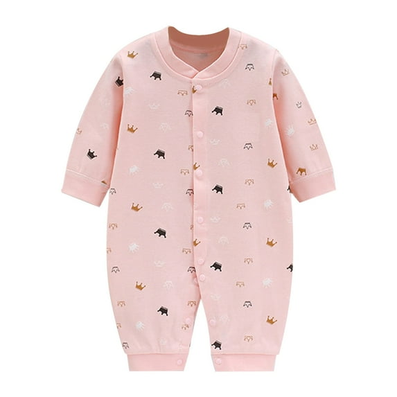 Tbopshirt Baby Girl Clothes,Baby Jumpsuit Romper,Child Printing Newborn Button V-Neck Long Sleeved Long Rompers,Baby Winter Clothes,Baby Girls Bodysuits,Gifts for Toddler Boys Girls