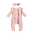 thumbnail image 1 of Tbopshirt Baby Girl Clothes,Baby Jumpsuit Romper,Toddler Baby Girls Long Sleeve Solid Color T-Shirt Round Neck Jumpsuit,Baby Winter Clothes,Baby Girls Bodysuits,Gifts for Toddler Boys Girls, 1 of 8