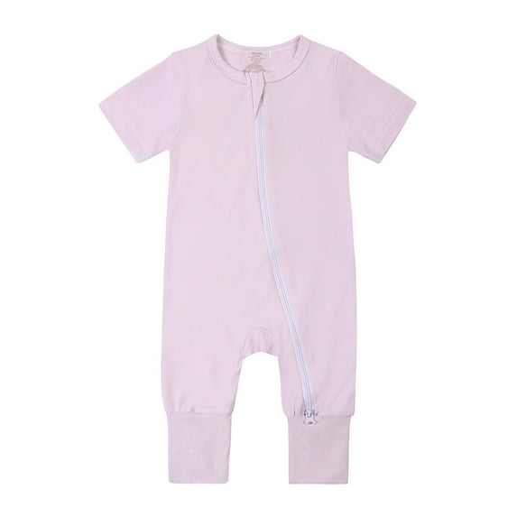 Tbopshirt Baby Girl Romper Deals Clearance,toddler Romper,toddler Kids Boys Girls Fashion Cute Solid Color Soft Zipper Short Sleeve Romper Home Wear Jumpsuit,Baby Clothes Clearance Under $5