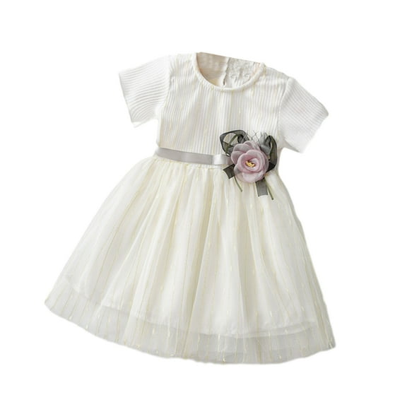 Tbopshirt Baby Girls Dresses Summer,Toddler Girl Dresses,1-4 Years Summer Girls' Children's Dress Short Sleeve Mesh Princess Skirt Baby Girls' Dress