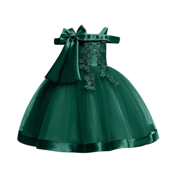 Tbopshirt Baby Girls Dresses Summer Clearance,Toddler Girl Dresses Deals,Toddler Girls Temperament Minimalistic Bowknot Embroidered Flower Net Yarn Birthday Party Gown Dresses,Baby Days Savings