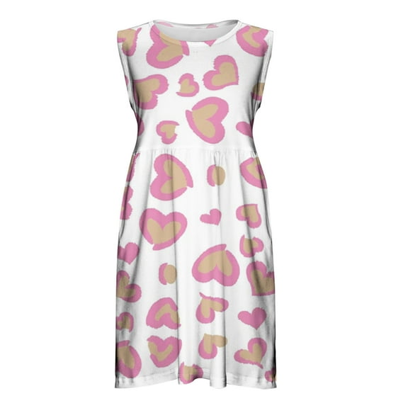 Tbopshirt Baby Girls Dresses,Toddler Girl Dresses,Kids Leopard A Line Dress Daily Vacation Print Sleeveless Casual Cute Sweet Dresses Spring Summer