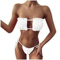 thumbnail image 1 of Tbopshirt Bikinis for Women Clearance,Womens Bathing Suits,Women Ruched Hollow Sexy Bikini Push-up Padded Swimwear Swimsuit Beachwear Set,Womens Swimsuits Summer Savings, 1 of 7