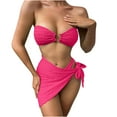 thumbnail image 1 of Tbopshirt Bikinis for Women,Womens Bathing Suits,Three-piece Suit Women Bandage Solid Bikini Push-up Padded Swimwear Swimsuit Beachwear Set,Womens Swimsuits, 1 of 4