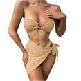 thumbnail image 1 of Tbopshirt Bikinis for Women,Womens Bathing Suits,Three-piece Suit Women Bandage Solid Bikini Push-up Padded Swimwear Swimsuit Beachwear Set,Womens Swimsuits, 1 of 4
