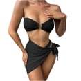thumbnail image 1 of Tbopshirt Bikinis for Women,Womens Bathing Suits,Three-piece Suit Women Bandage Solid Sexy Bikini Push-up Padded Swimwear Swimsuit Beachwear Set,Womens Swimsuits, 1 of 4
