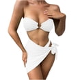 thumbnail image 1 of Tbopshirt Bikinis for Women,Womens Bathing Suits,Three-piece Suit Women Bandage Solid Sexy Bikini Push-up Padded Swimwear Swimsuit Beachwear Set,Womens Swimsuits, 1 of 4