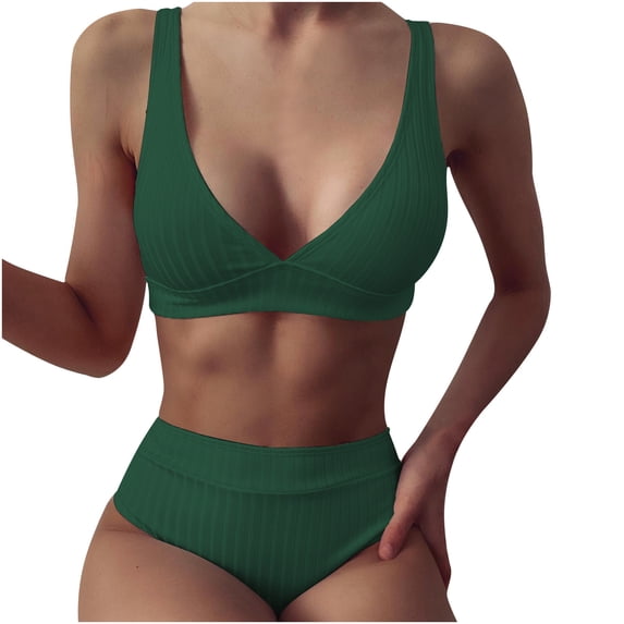 Tbopshirt Bikinis for Women,Womens Bathing Suits,Women's Fashion Bikini Set Swimsuit Two Piece Filled Soild Swimwear Beachwear,Womens Swimsuits