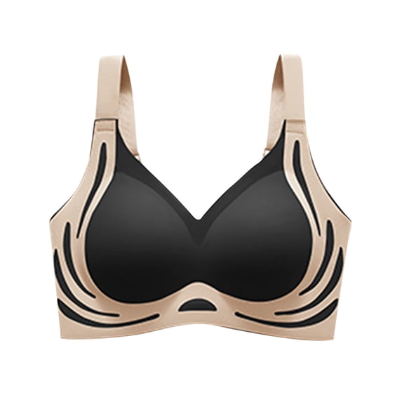 Tbopshirt Bra for Women Adjustable Shoulder Straps Solid Color Backless Seamless Push-Up U-Shaped Beautiful Back Underwear Everyday Wireless Bras
