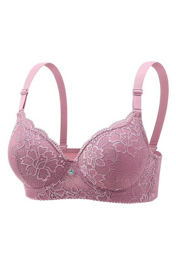 Bras for Women Lace Flower Gathered Together Plus Size Full Cup Seamless Push Up Shaping Adjustable Shoulder Straps Everyday Bras